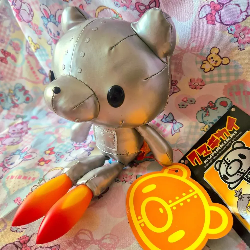 2002 CHAX Kumakikai Silver Robot Bear Plush